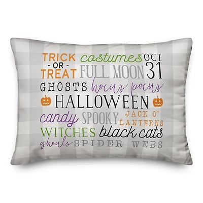 Halloween Words 14" x 20" Throw Pillow