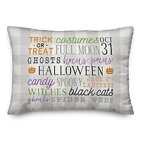 Halloween Words 14" x 20" Throw Pillow
