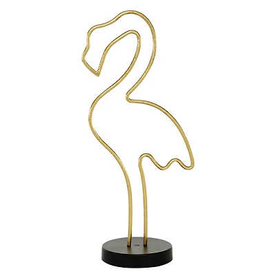 CosmoLiving by Cosmopolitan 18" Gold Contemporary Flamingo Sculpture