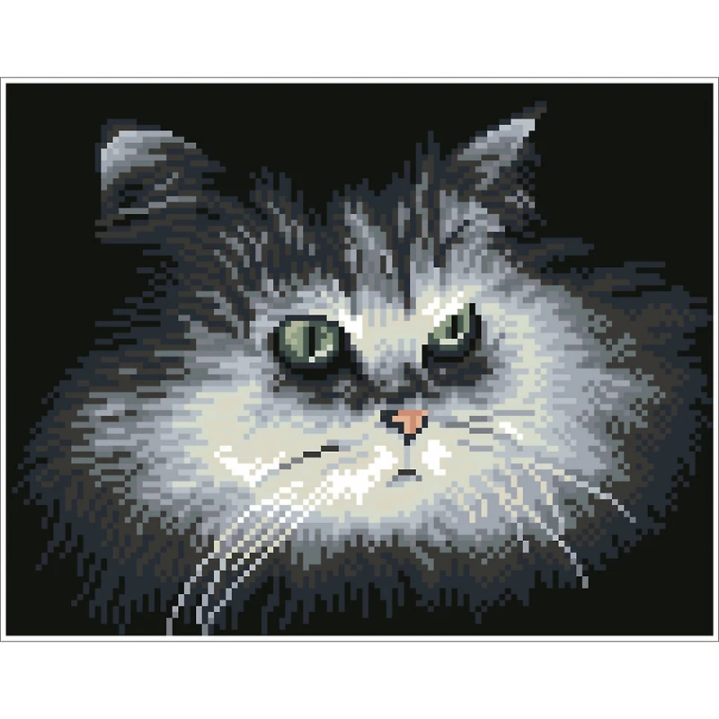Diamond Dotz® Intermediate Shadow Cat Pre-Framed Diamond Painting Kit