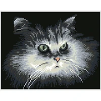 Diamond Dotz® Intermediate Shadow Cat Pre-Framed Diamond Painting Kit