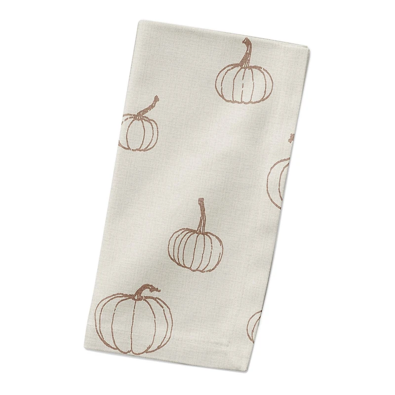 Dusty Rose Mini Pumpkin Pattern Cotton Twill Napkin