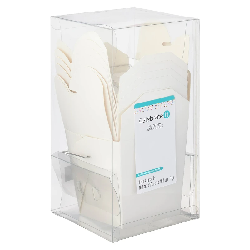 4" White Take-Out Box Set by Celebrate It™