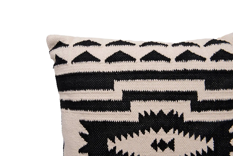 Hello Honey® Black & Natural Cotton Kilim Pillow