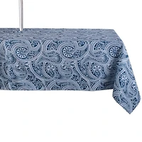 DII® 84" Blue Paisley Print Outdoor Tablecloth with Zipper