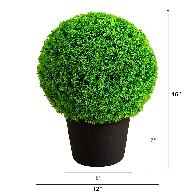 16in. UV Resistant Artificial Mediterranean Cypress Topiary Plant (Indoor/Outdoor)