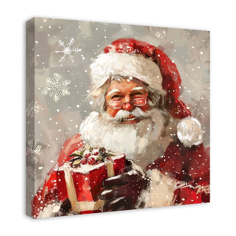 Happy Neutral Santa 24" x 24" Canvas Wall Art