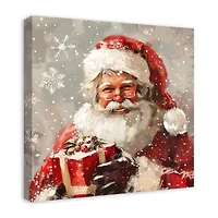 Happy Neutral Santa 24" x 24" Canvas Wall Art