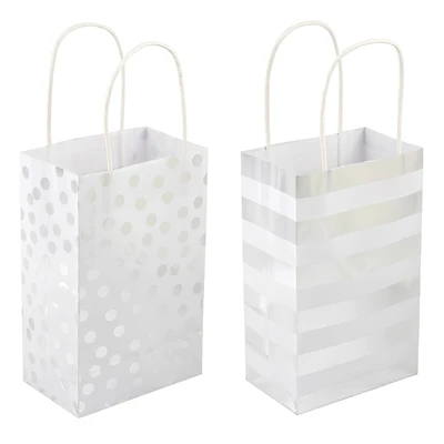 Silver Polka Dot & Stripe Gift Bag Value Pack by Celebrate It™