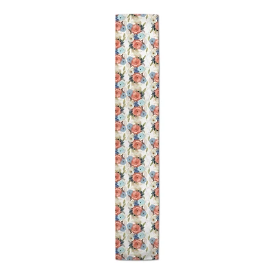 Orange & Blues Floral Indoor/Outdoor Table Runner