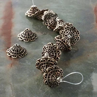 Silver Metal Cap-shaped Beads, 18mm by Bead Landing™