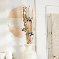 40" Gray Dried Plant Bouquet Lotus Flower Natural Foliage with Grass & Branch Accents