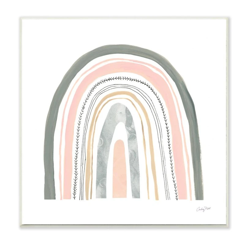 Stupell Industries Gray & Pink Abstract Rainbow Wall Plaque