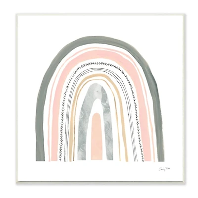 Stupell Industries Gray & Pink Abstract Rainbow Wall Plaque