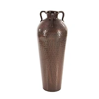 28" Brown Metal Rustic Vase