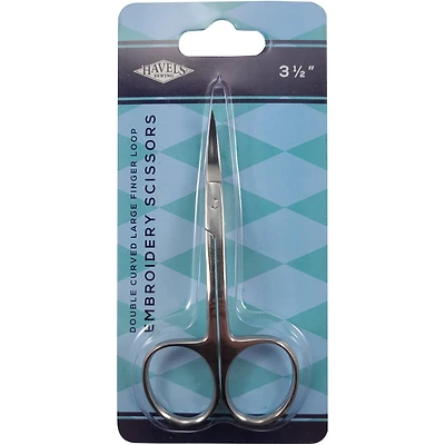 Havel's™ 3.5" Large Finger Loop Double-Curved Embroidery Scissors