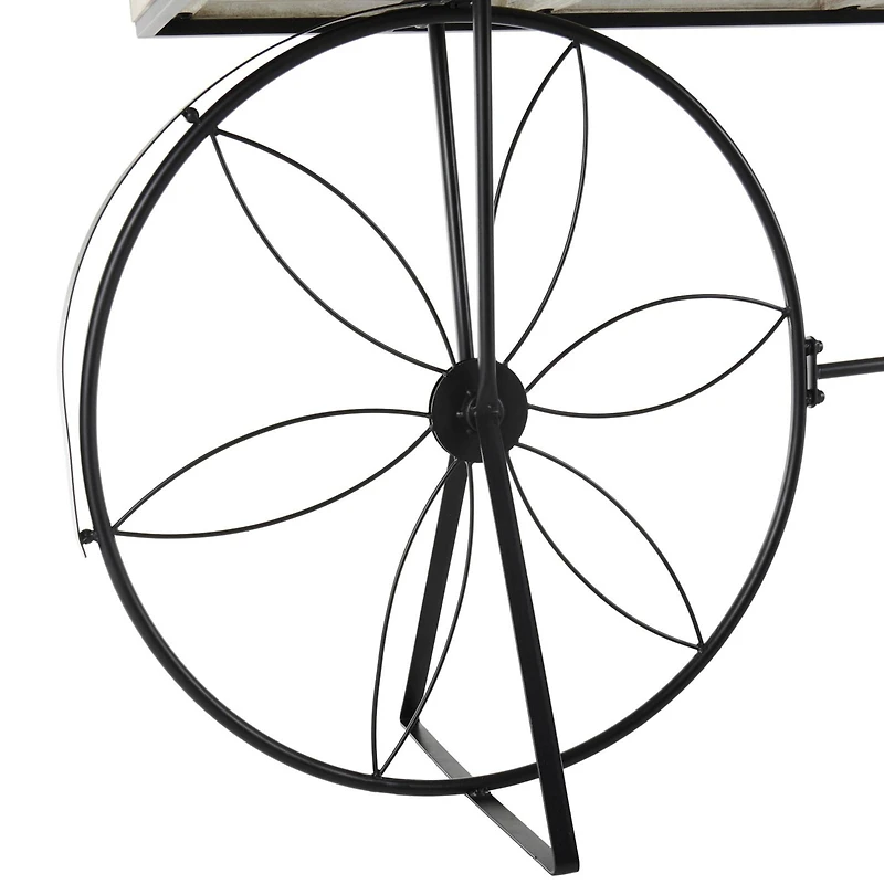 56" Cream Metal Floral Plantstand