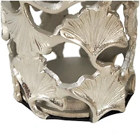 Silver Aluminum Vase with Gingko Leaf Design Set