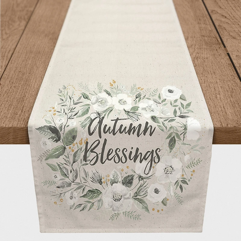 90" Wreath Blessings Table Runner