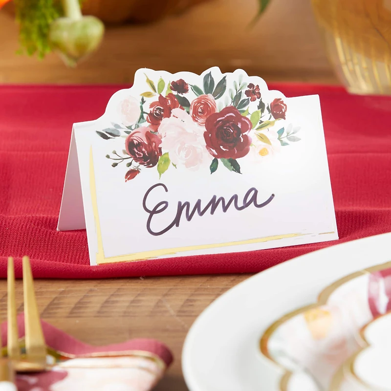 Kate Aspen® Burgundy Blush Tent Place Cards, 50ct.