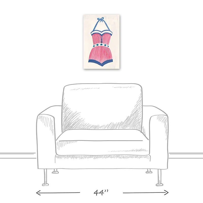 Candy Cane Swimsuit Canvas Wall Art