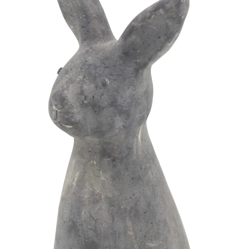 18" Gray Stone Farmhouse Rabbit Garden Sculpture