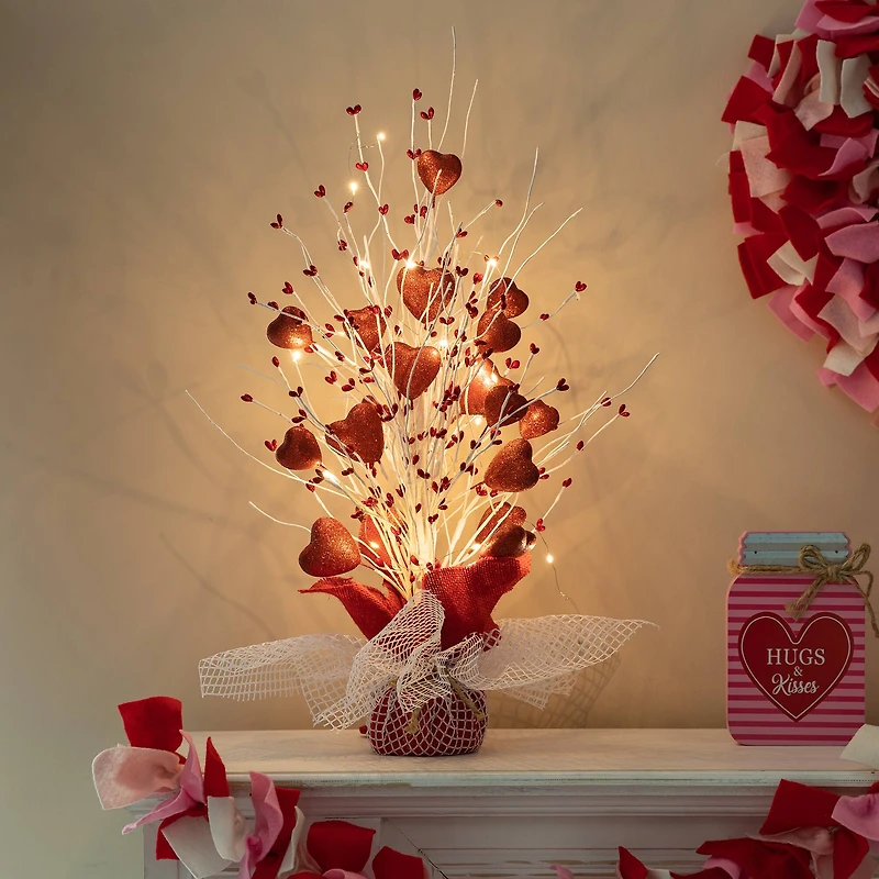 Glitzhome® 21" Lighted Valentine's Heart Table Tree