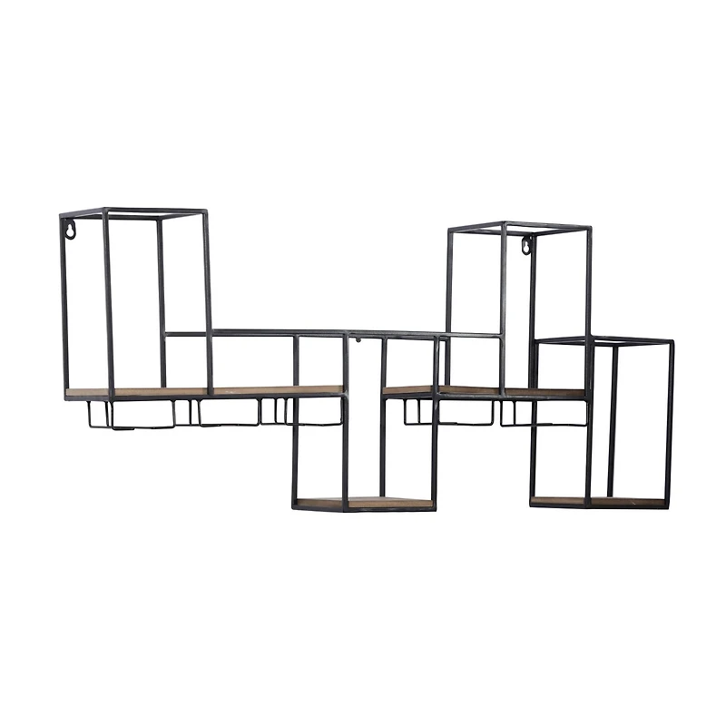 36" Black Metal Contemporary Wine Rack