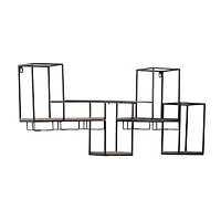 36" Black Metal Contemporary Wine Rack