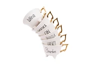 Hello Honey® White Stoneware Liquor Mugs with Gold Electroplating Set