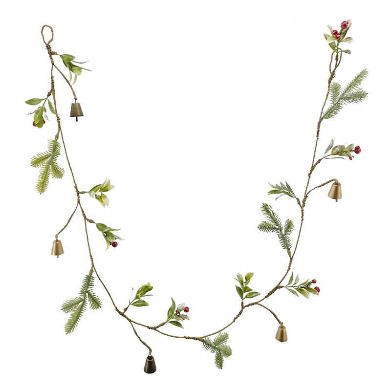5ft. Gold Bell & Red Berry Coiled Garland by Ashland®