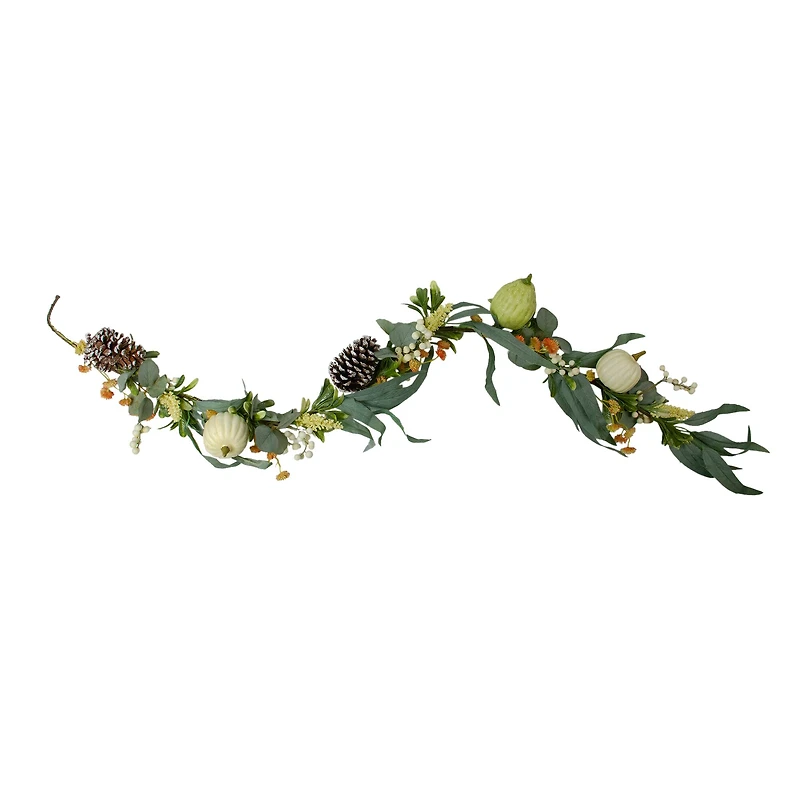 5ft. Green Gourds & Foliage Artificial Thanksgiving Garland