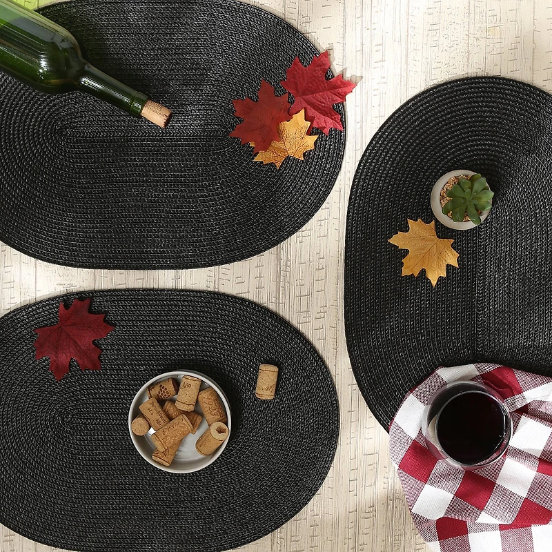 DII® Oval Plastic Woven Placemats