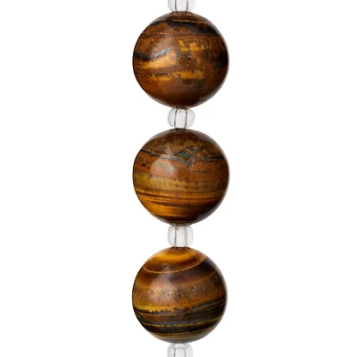 Amber Tiger Eye Round Beads, 14mm by Bead Landing™