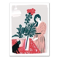 Lady with Plants Canvas Wall Art