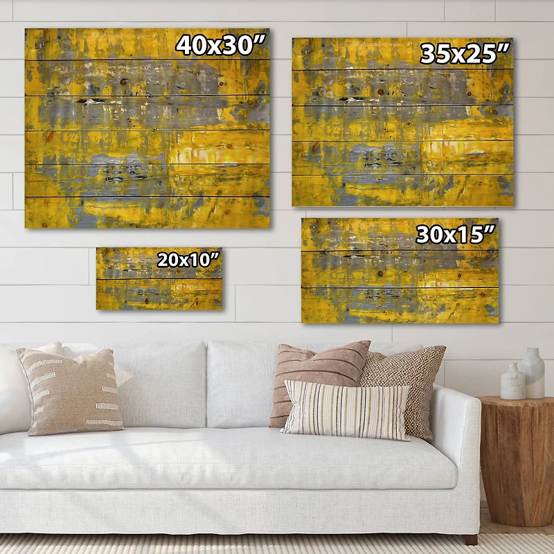 Designart - Yellow Meets Grey Abstract Art I