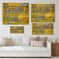 Designart - Yellow Meets Grey Abstract Art I