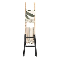 Hello Honey® 6ft. Natural & Black Wood Decorative Blanket Ladder