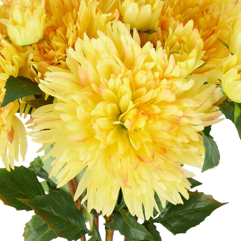 31.5" Yellow Dahlia Artificial Flower Stem, 8ct.