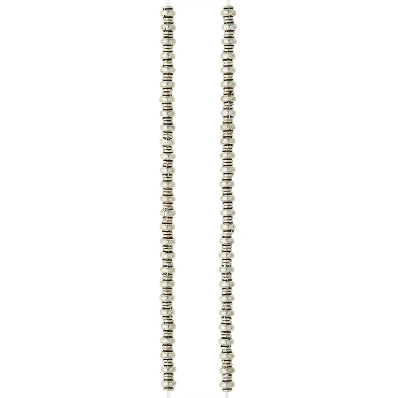 12 Pack: Silver Plated Smooth Rondelle Beads, 4mm by Bead Landing™