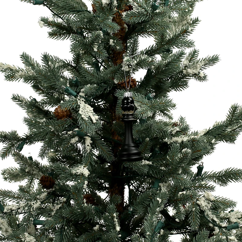 4.25" Black Queen Chess Piece Glass Ornament by Ashland®