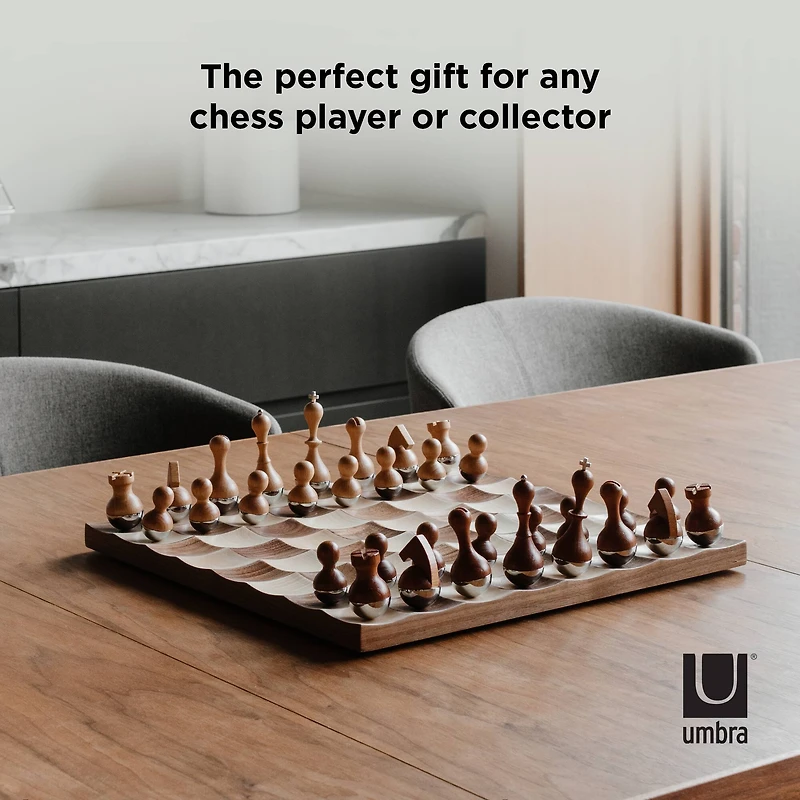 Umbra Walnut Wobble Chess Set