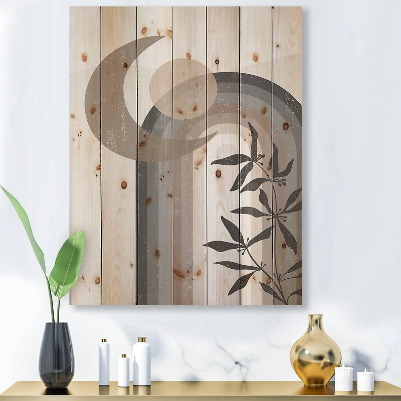 Designart - Abstract Sun and Moon In Gray and Blue