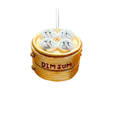 3.25" Gold & White Dim Sum Glass Ornament by Ashland®