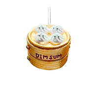 3.25" Gold & White Dim Sum Glass Ornament by Ashland®