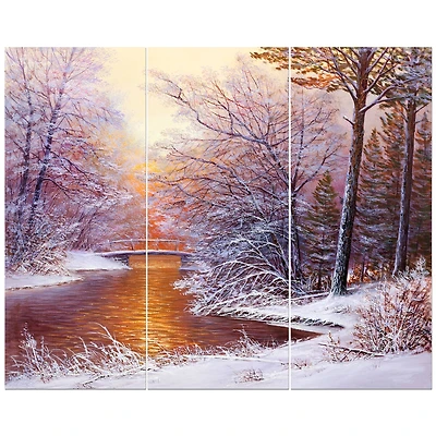 Designart - Winter Landscape with River
