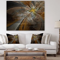 Designart - Symmetrical Yellow Fractal Flower