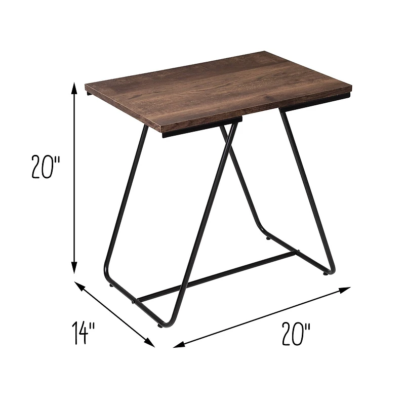 Honey Can Do Black Square Side Table