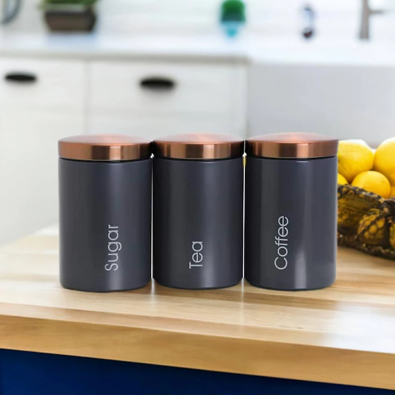 MegaChef Essential Kitchen Storage Matte 3 Piece Sugar