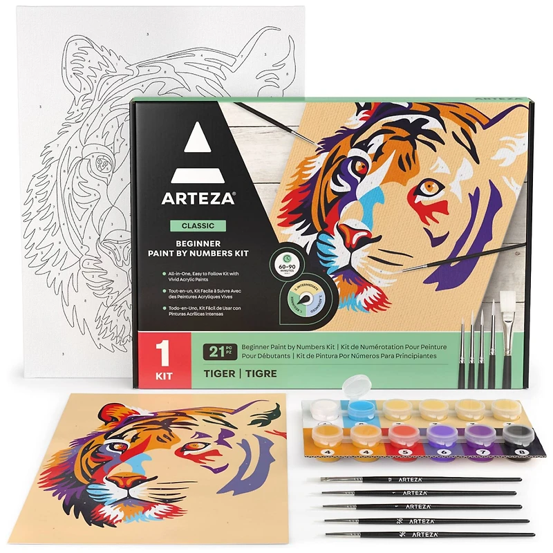 Arteza® Tiger Paint by Numbers Kit
